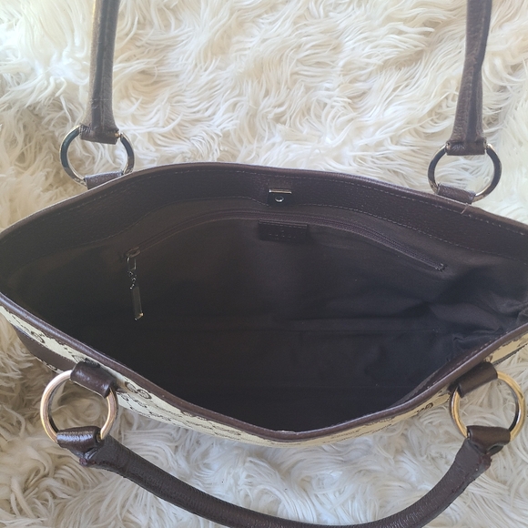 Gucci Ring Tote GG Canvas with Leather-Excellent Vintage Condition - Picture 7 of 12